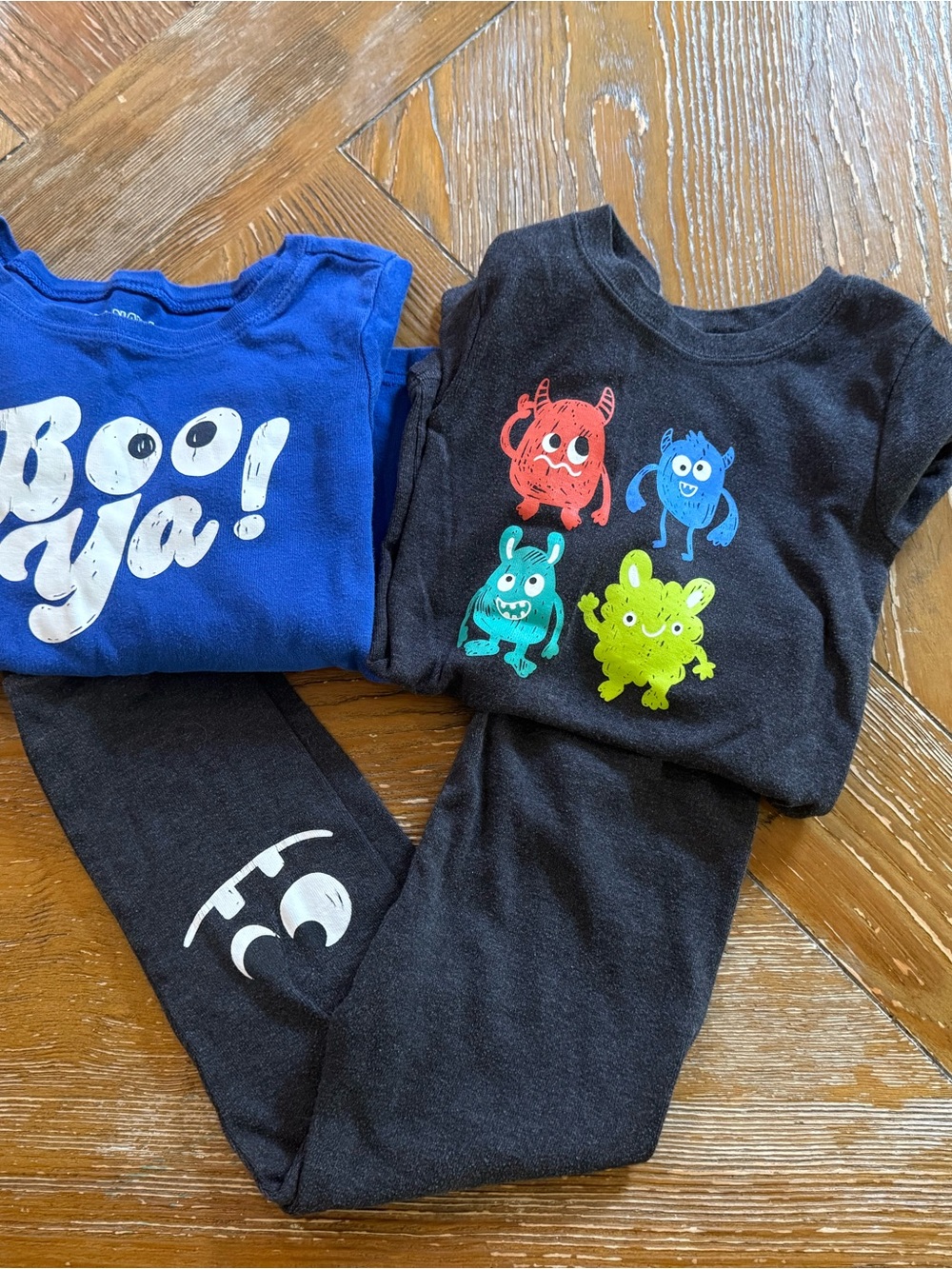 Kids Monster Pajama Set - Black & Blue